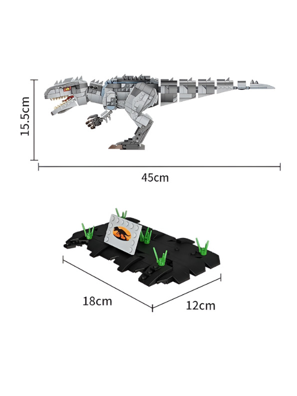 Jurassic Indominus Rex Building Block Model – Collectible Dinosaur Display Set TV6959.