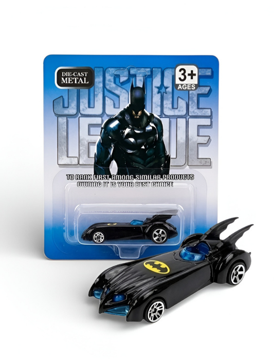 Justice League Series Black Hero Car Die-Cast Toy – Blue Tinted Windows & Bat-Wing Fins LMI16583.