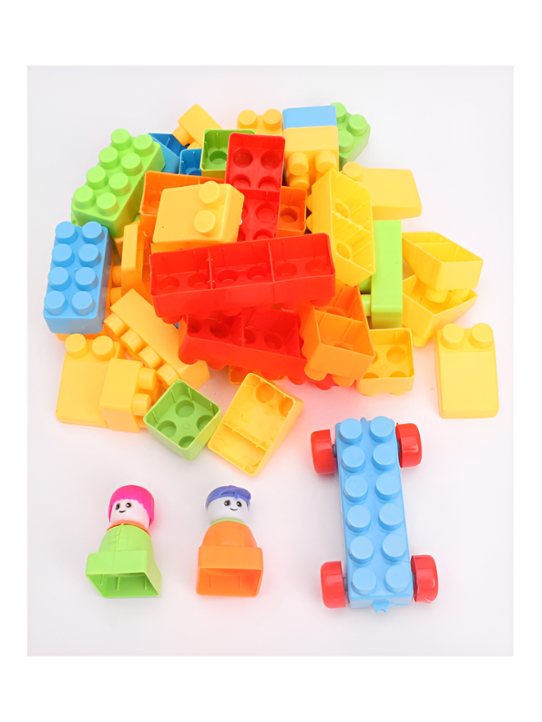 Kagofit 76 Pcs Educational Soft Building Blocks Playset with Storage Bag for Kids LMI7513