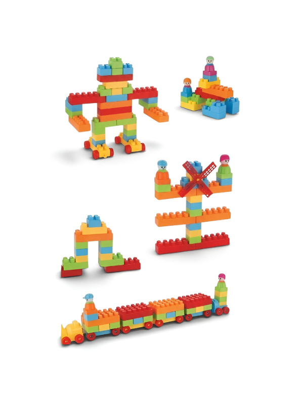 Kagofit 76 Pcs Educational Soft Building Blocks Playset with Storage Bag for Kids LMI7513