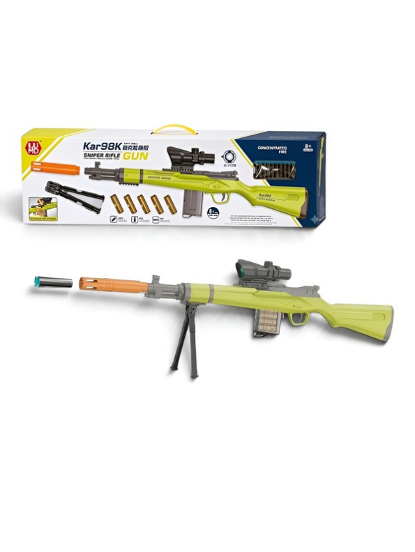 Kar98K Sniper Rifle Toy Gun – 16-32m Range Soft Bullet Blaster with Shell Ejection LMI13840