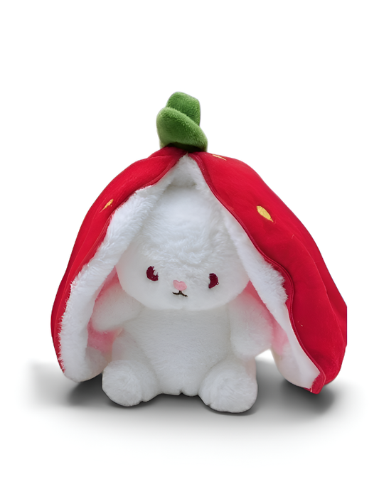 Kawaii 8-Inch Strawberry Bunny Plush | Soft Reversible Rabbit Stuffed Animal Toy ST14690