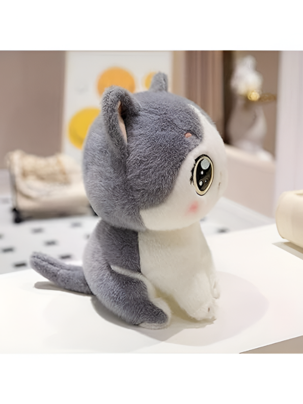 Kawaii Cat Plushie – Cute Chibi Kitten Stuffed Animal, Soft Anime-Style Cat Plush Toy ST15306.