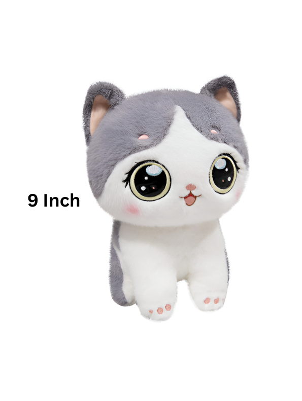 Kawaii Cat Plushie – Cute Chibi Kitten Stuffed Animal, Soft Anime-Style Cat Plush Toy ST15306.