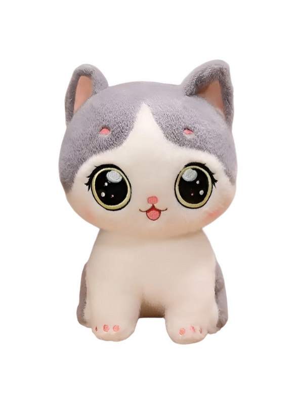 Kawaii Cat Plushie – Cute Chibi Kitten Stuffed Animal, Soft Anime-Style Cat Plush Toy ST15306.