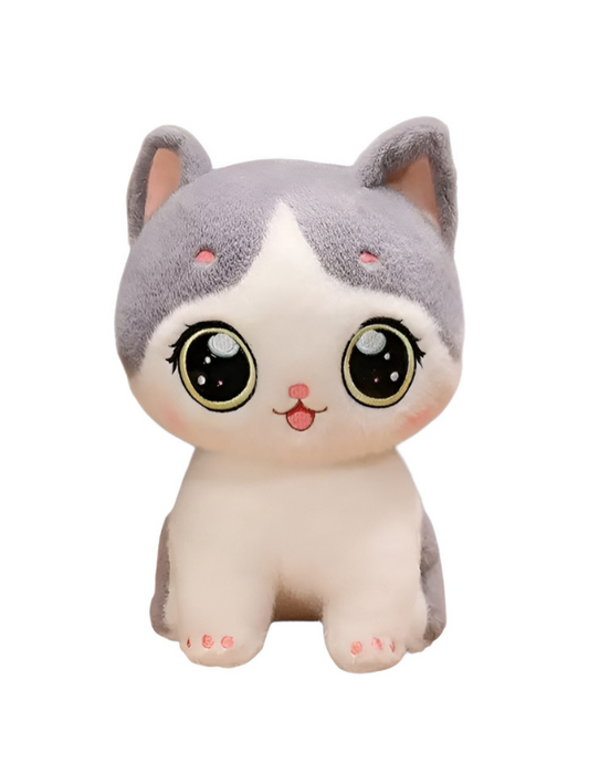 Kawaii Cat Plushie – Cute Chibi Kitten Stuffed Animal, Soft Anime-Style Cat Plush Toy ST15306.