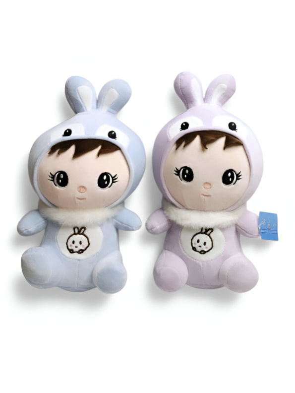 Kawaii Plush Doll – Anime Chibi Plushie Onesie with Removable Hood Lavender ST8920.