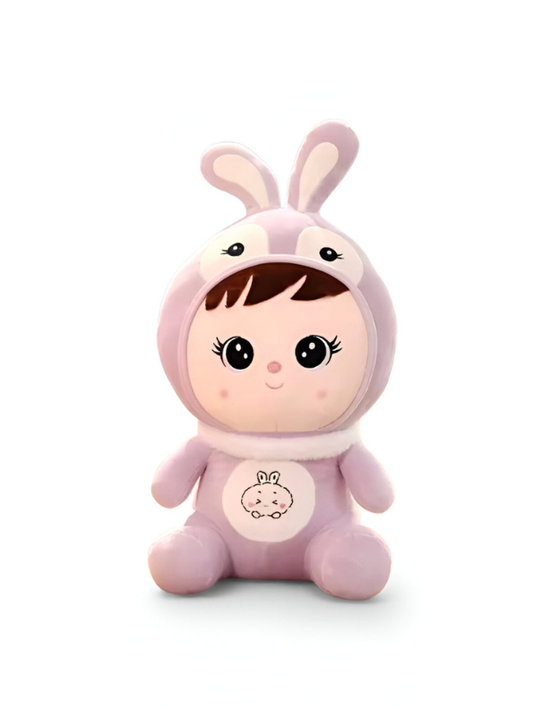 Kawaii Plush Doll – Anime Chibi Plushie Onesie with Removable Hood Lavender ST8920.