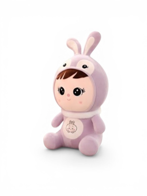 Kawaii Plush Doll – Anime Chibi Plushie Onesie with Removable Hood Lavender ST8920.