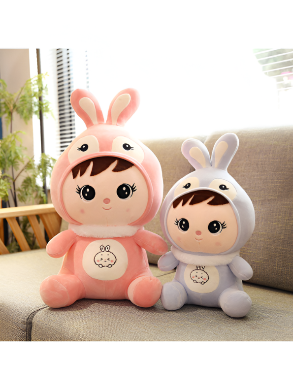 Kawaii Plush Doll – Anime Chibi Plushie Onesie with Removable Hood Lavender ST8920.
