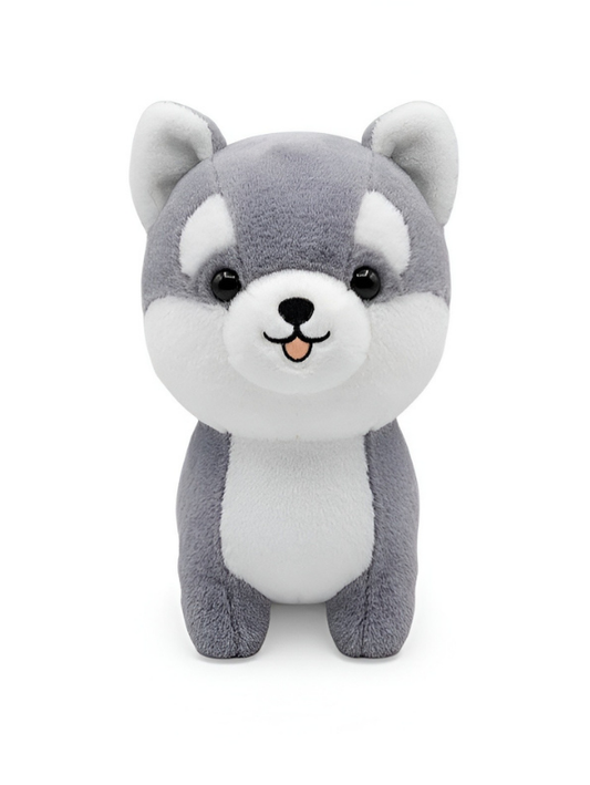 Kawaii Shiba Inu Dog Plush Toy – Soft Stuffed Animal Puppy Plushie Grey ST14168.