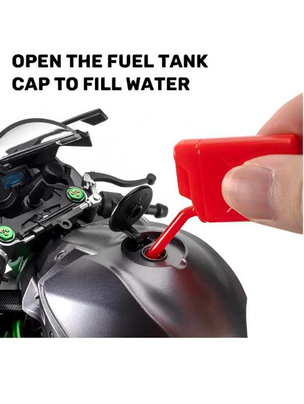 Kawasaki Ninja H2R 1/6 Scale Diecast Bike Model – Metal Collectible Motorcycle Replica with Moveable Parts & Stand - Black TV5903.