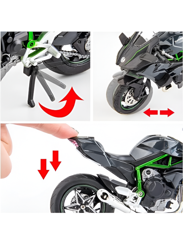 Kawasaki Ninja H2R Diecast Motorcycle Model 1:10 Scale TV7223.