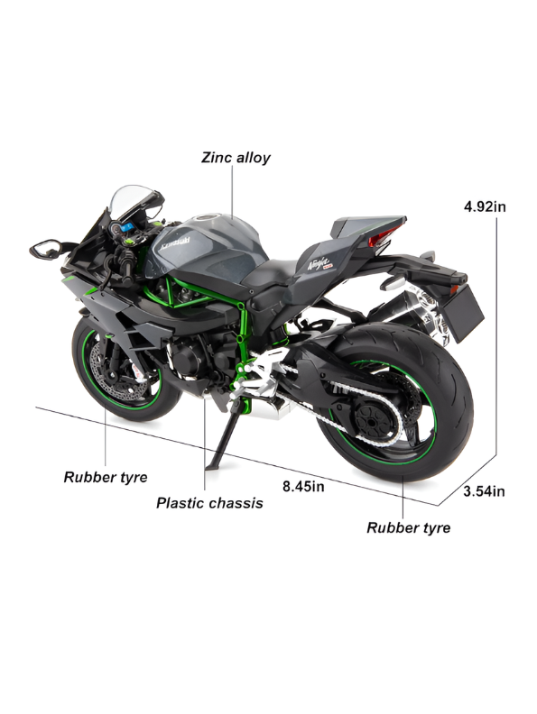Kawasaki Ninja H2R Diecast Motorcycle Model 1:10 Scale TV7223.