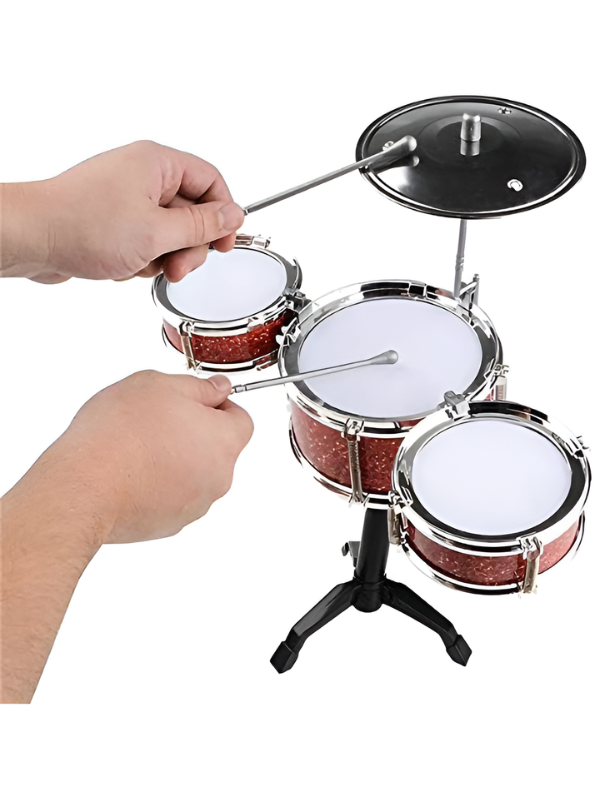 Kids Drum Set – 3 Mini Drums with Cymbal & Drumsticks, Musical Instrument Toy for Boys & Girls (Age 5+) TV7065