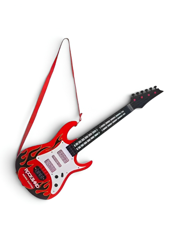 Kids Electric Rock Guitar Toy with LED Flashing Lights and Music - Interactive Educational Musical Instrument for Boys and Girls LMI3193