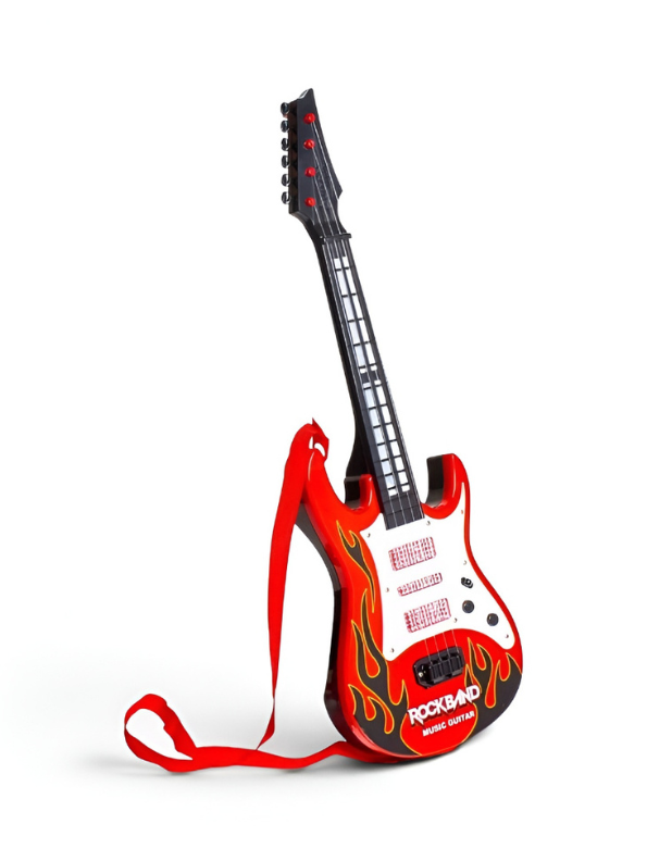Kids Electric Rock Guitar Toy with LED Flashing Lights and Music - Interactive Educational Musical Instrument for Boys and Girls LMI3193