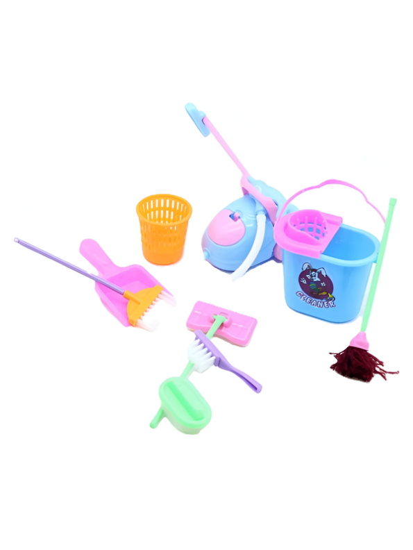 Kids House Cleaning Play Set – Pretend Play Housekeeping & Sweeping Toys with Broom, Mop, Dustpan, Bucket & Vacuum for Toddlers (Ages 3+)  LMI16087