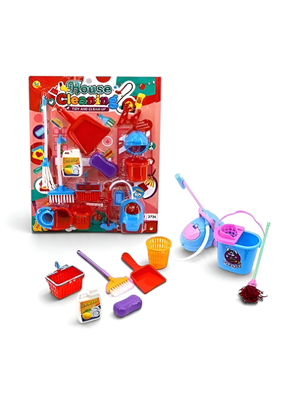 Kids House Cleaning Play Set – Pretend Play Housekeeping & Sweeping Toys with Broom, Mop, Dustpan, Bucket & Vacuum for Toddlers (Ages 3+)  LMI16087