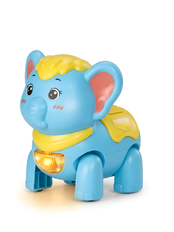 Kids Interactive Walking Elephant Toy – blue Musical Electronic Moving Animal with LED Lights & Sound Effects, Age 3+ LMI10499