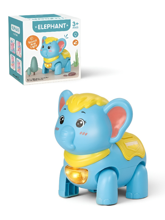 Kids Interactive Walking Elephant Toy – blue Musical Electronic Moving Animal with LED Lights & Sound Effects, Age 3+ LMI10499