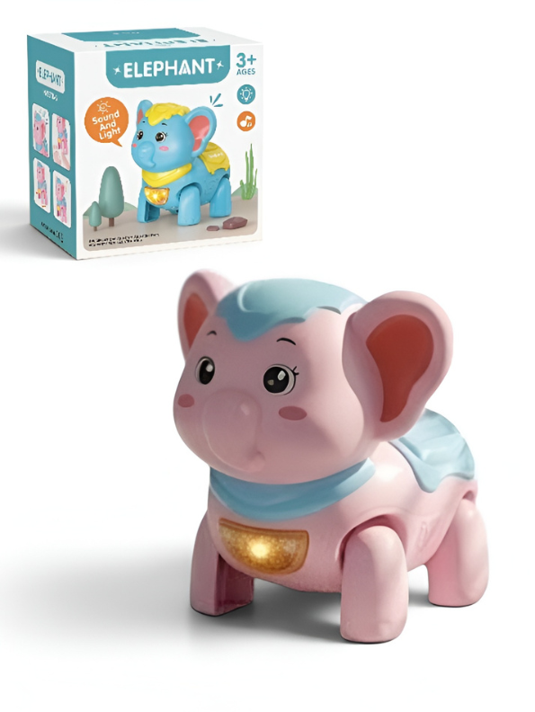 Kids Interactive Walking Elephant Toy – Pink  Musical Electronic Moving Animal with LED Lights & Sound Effects, Age 3+ LMI10499