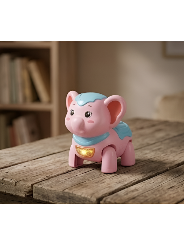 Kids Interactive Walking Elephant Toy – Pink  Musical Electronic Moving Animal with LED Lights & Sound Effects, Age 3+ LMI10499