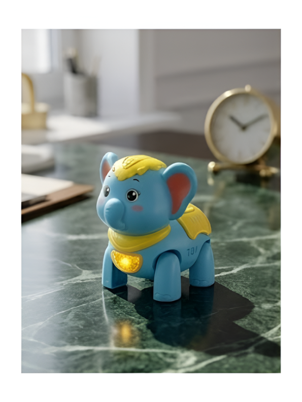 Kids Interactive Walking Elephant Toy – blue Musical Electronic Moving Animal with LED Lights & Sound Effects, Age 3+ LMI10499