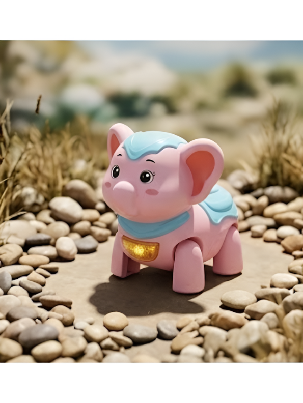 Kids Interactive Walking Elephant Toy – Pink  Musical Electronic Moving Animal with LED Lights & Sound Effects, Age 3+ LMI10499