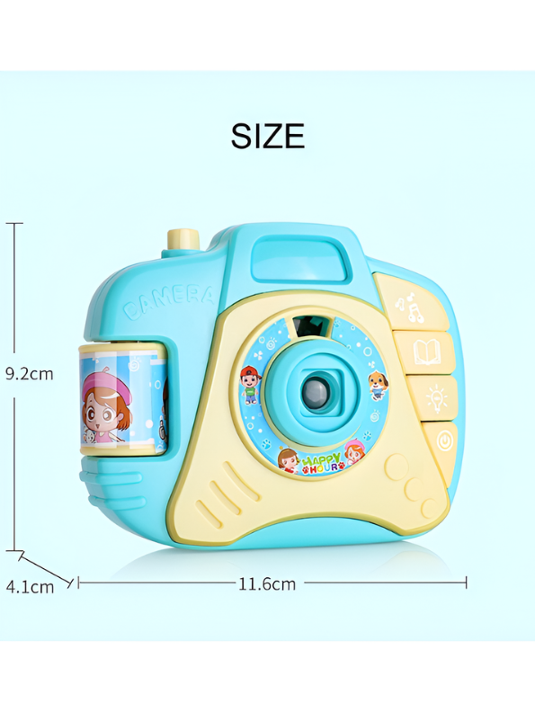Kids Musical Toy Blue Camera with Light Projection and Sound Effects – Interactive Educational Learning Toy for Toddlers TV4720