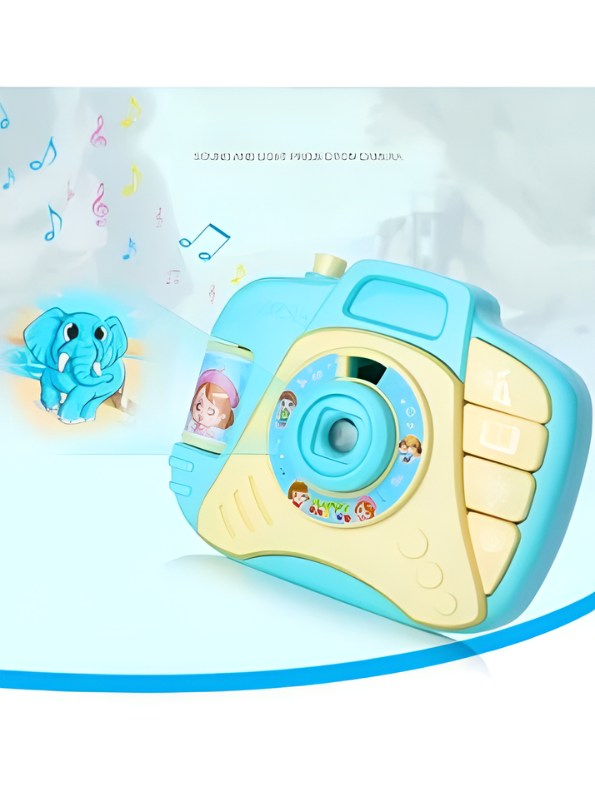 Kids Musical Toy Blue Camera with Light Projection and Sound Effects – Interactive Educational Learning Toy for Toddlers TV4720