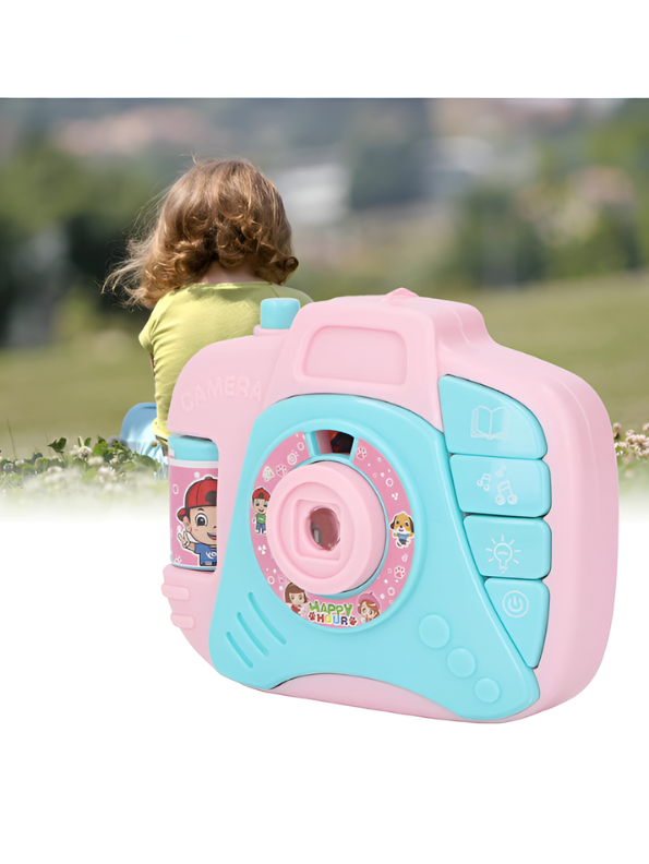 Kids Musical Toy Pink Camera with Light Projection and Sound Effects – Interactive Educational Learning Toy for Toddlers TV4720