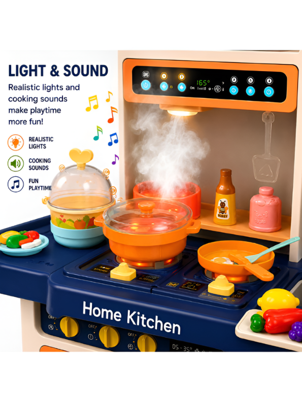 Kids Pretend Play Kitchen Set with 65 Accessories | Kitchen Playset MD181