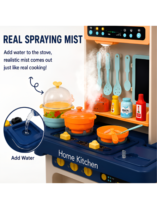 Kids Pretend Play Kitchen Set with 65 Accessories | Kitchen Playset MD181