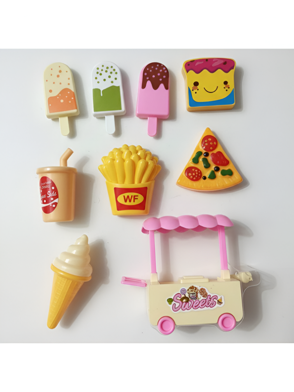 Kids Pretend Play Mini Sweet Cart & Fast Food Toy Playset LMI7427