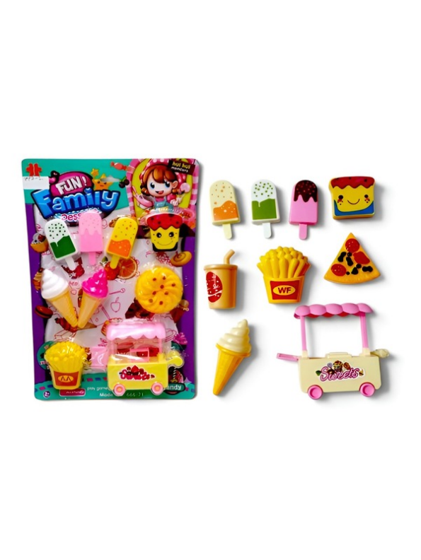Kids Pretend Play Mini Sweet Cart & Fast Food Toy Playset LMI7427