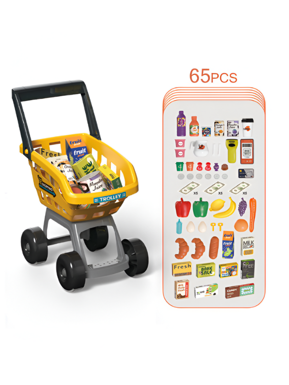 Kids Supermarket Play Set - Shopping Cart, Scanner & Cash Register | Pretend Play Grocery Store Toy for Boys & Girls NX15421.