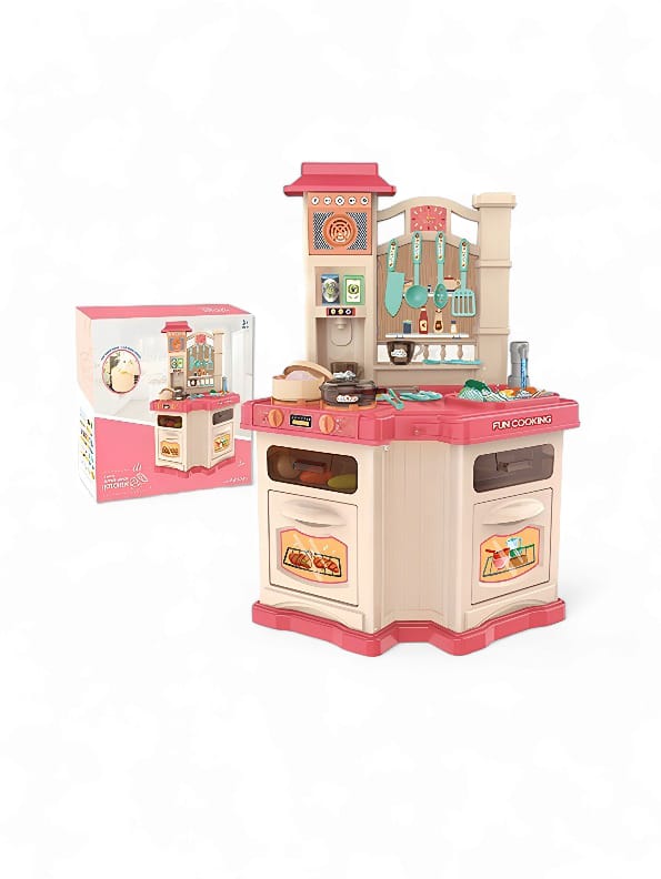 Kitchen Play Set Fryer, Ovens, Steam, Water, Crockery and more | Toy For Kids (L-M-1)