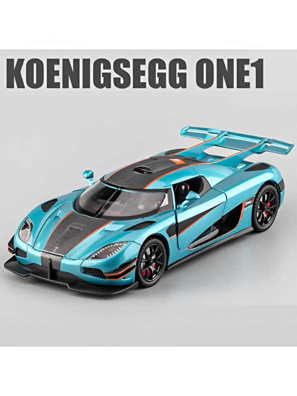 Koenigsegg One:1 Diecast Car Model 1:24 Scale Alloy Metal Supercar Green LMI16444.