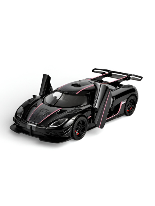 Koenigsegg One:1 Diecast Car Model 1:24 Scale Alloy Metal Supercar Black LMI16444.