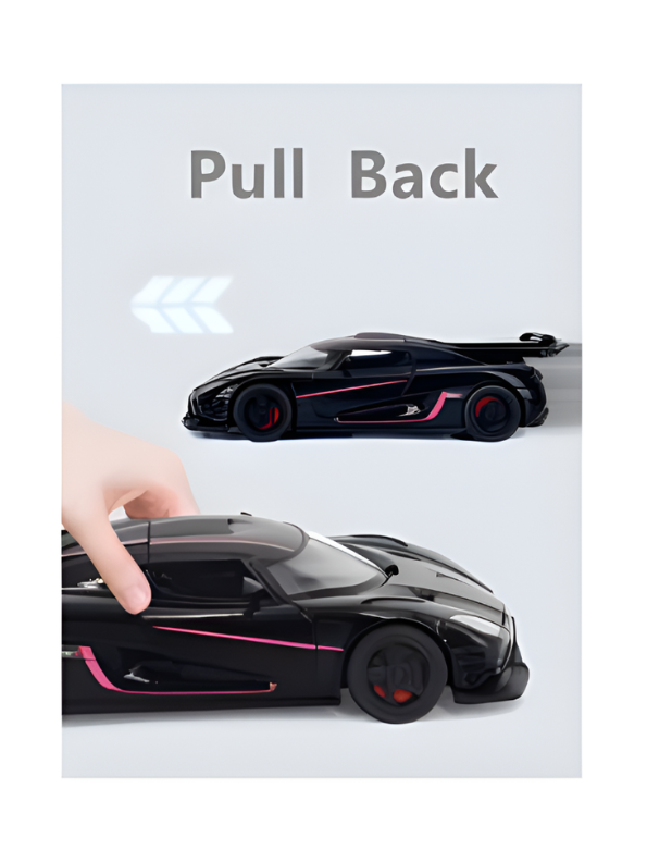 Koenigsegg One:1 Diecast Car Model 1:24 Scale Alloy Metal Supercar Black LMI16444.