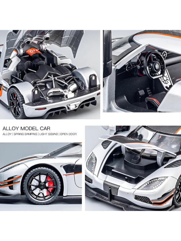 Koenigsegg Agera RS 1:32 Scale Model Car - Pull Back Toy with Sound & Light - High-Quality Die-Cast Metal Supercar for Collectors  LMI16110