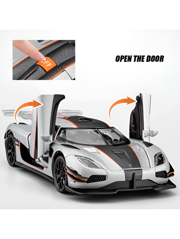 Koenigsegg Agera RS 1:32 Scale Model Car - Pull Back Toy with Sound & Light - High-Quality Die-Cast Metal Supercar for Collectors  LMI16110