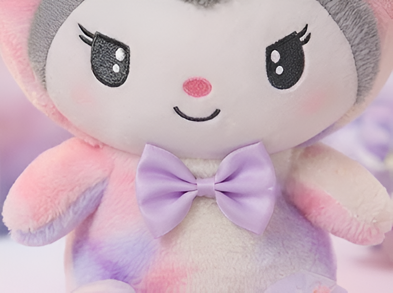 Kuromi Pastel Tie-Dye Plush Toy (8 Inch) – Cute Kawaii Stuffed Animal, Soft Cartoon Collectible Plushie for Kids ST13982