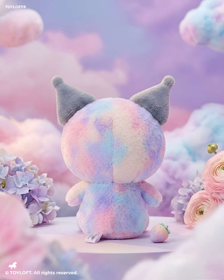 Kuromi Pastel Tie-Dye Plush Toy (8 Inch) – Cute Kawaii Stuffed Animal, Soft Cartoon Collectible Plushie for Kids ST13982