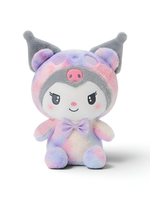 Kuromi Pastel Tie-Dye Plush Toy (8 Inch) – Cute Kawaii Stuffed Animal, Soft Cartoon Collectible Plushie for Kids ST13982