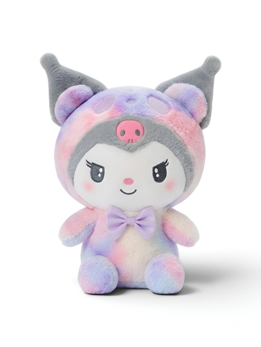 Kuromi Pastel Tie-Dye Plush Toy (8 Inch) – Cute Kawaii Stuffed Animal, Soft Cartoon Collectible Plushie for Kids ST13982