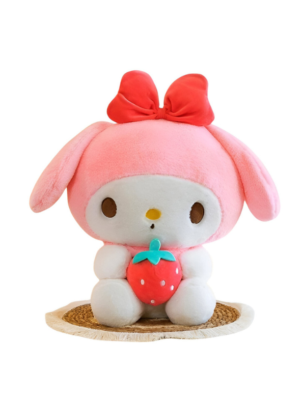 Baby pink - Kuromi Plush Doll 10 Inch – Soft, Cuddly Toy Holding Strawberry | Cute Anime Stuffed Animal LMI15432.