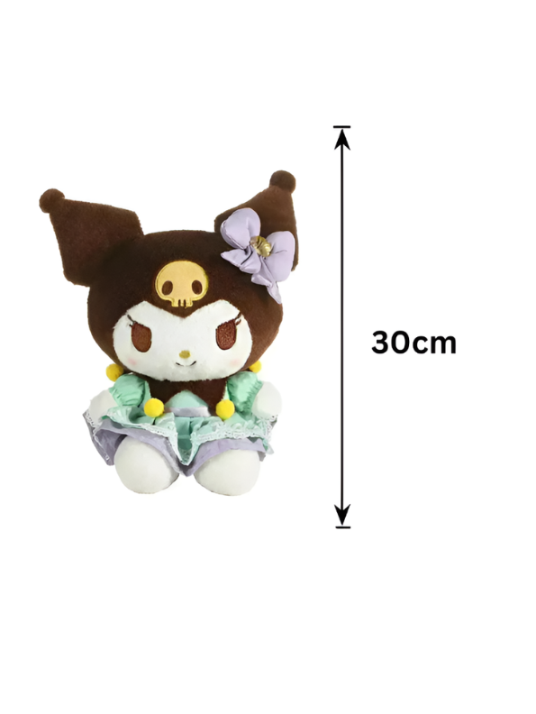 Kuromi Plush Toy 30cm – Pastel Mint Green Lolita Dress Edition | Cute Sanrio Soft Stuffed Doll ST15976.