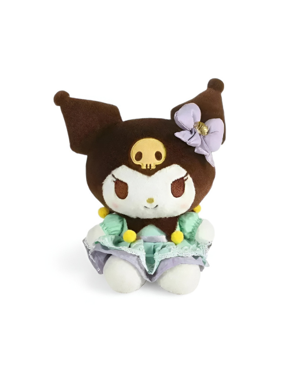 Kuromi Plush Toy 30cm – Pastel Mint Green Lolita Dress Edition | Cute Sanrio Soft Stuffed Doll ST15976.